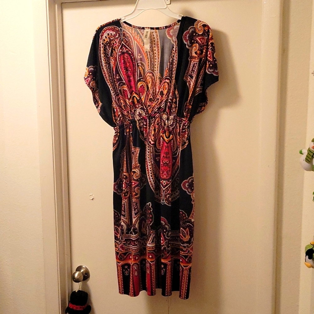 2x Relaxx! Black paisley dress